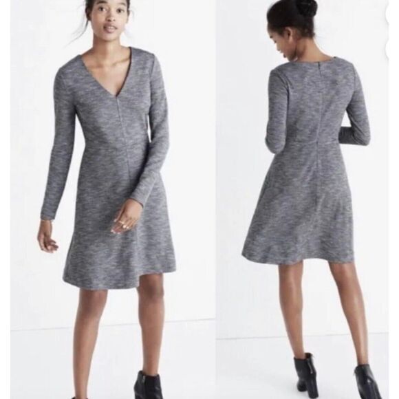 MADEWELL Bridgewalk Long Sleeve V-Neck Dress Business Casual Office Sz 2‎ - Picture 1 of 12